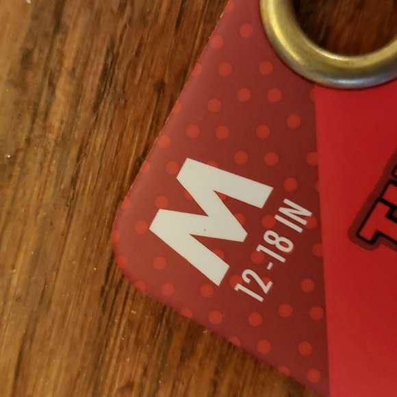 Dog collar - Medium - Red & White - Picture 3 of 3